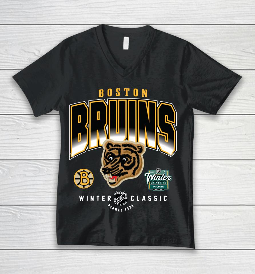Men's Nhl Mitchell And Ness 22-23 Winter Classic Boston Bruins Unisex V-Neck T-Shirt
