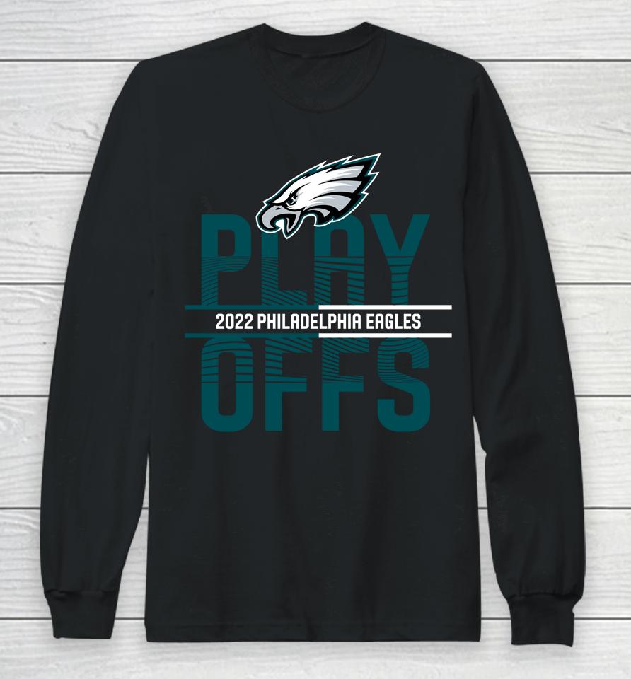 Men's Philadelphia Eagles Anthracite 2022 Playoffs Iconic Long Sleeve T-Shirt