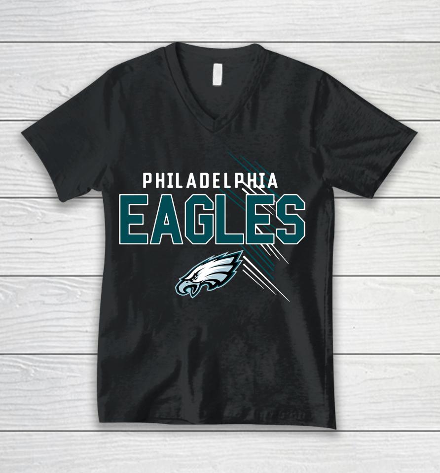 Men's Philadelphia Eagles Msx By Michael Strahan Black Performance Unisex V-Neck T-Shirt