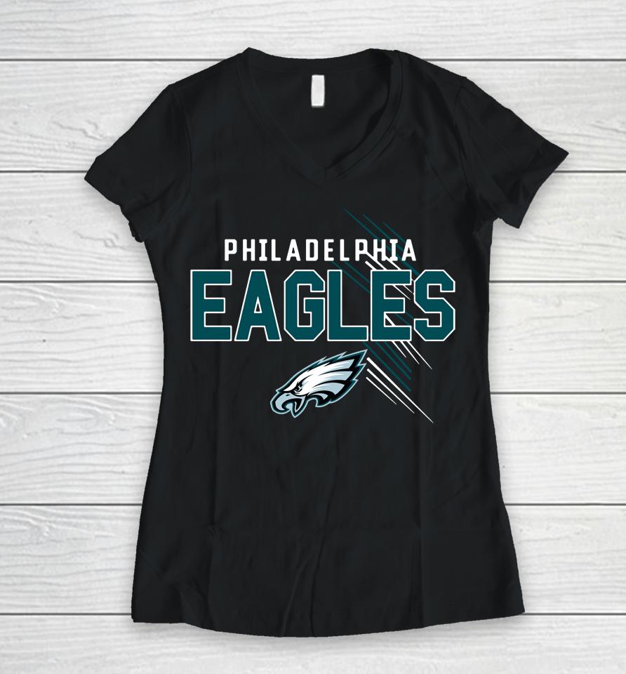 Men's Philadelphia Eagles Msx By Michael Strahan Black Performance Women V-Neck T-Shirt