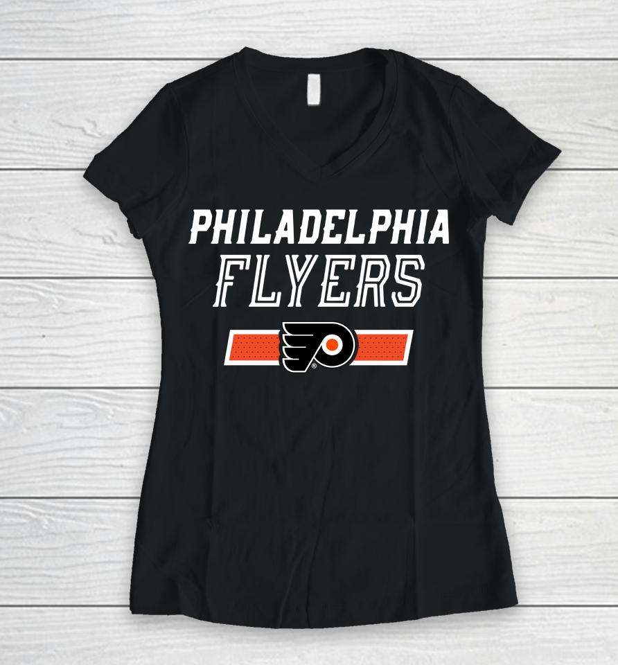 Men's Philadelphia Flyers Levelwear Black Richmond Undisputed Women V-Neck T-Shirt
