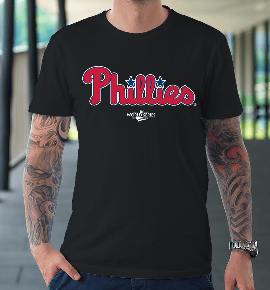 Men's Philadelphia Phillies Bryce Harper Fanatics Branded Red 2022 World Series Premium T-Shirt