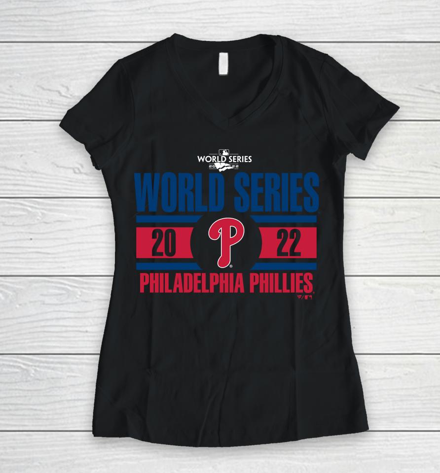 Men's Philadelphia Phillies Officially Licensed World Series 2022 Women V-Neck T-Shirt