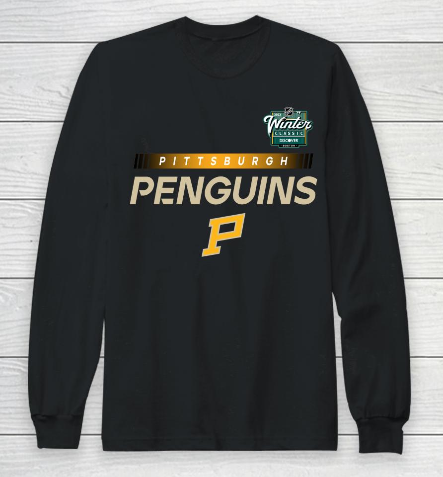 Men's Pittsburgh Penguins 2023 Nhl Winter Classic Authentic Pro Black Long Sleeve T-Shirt