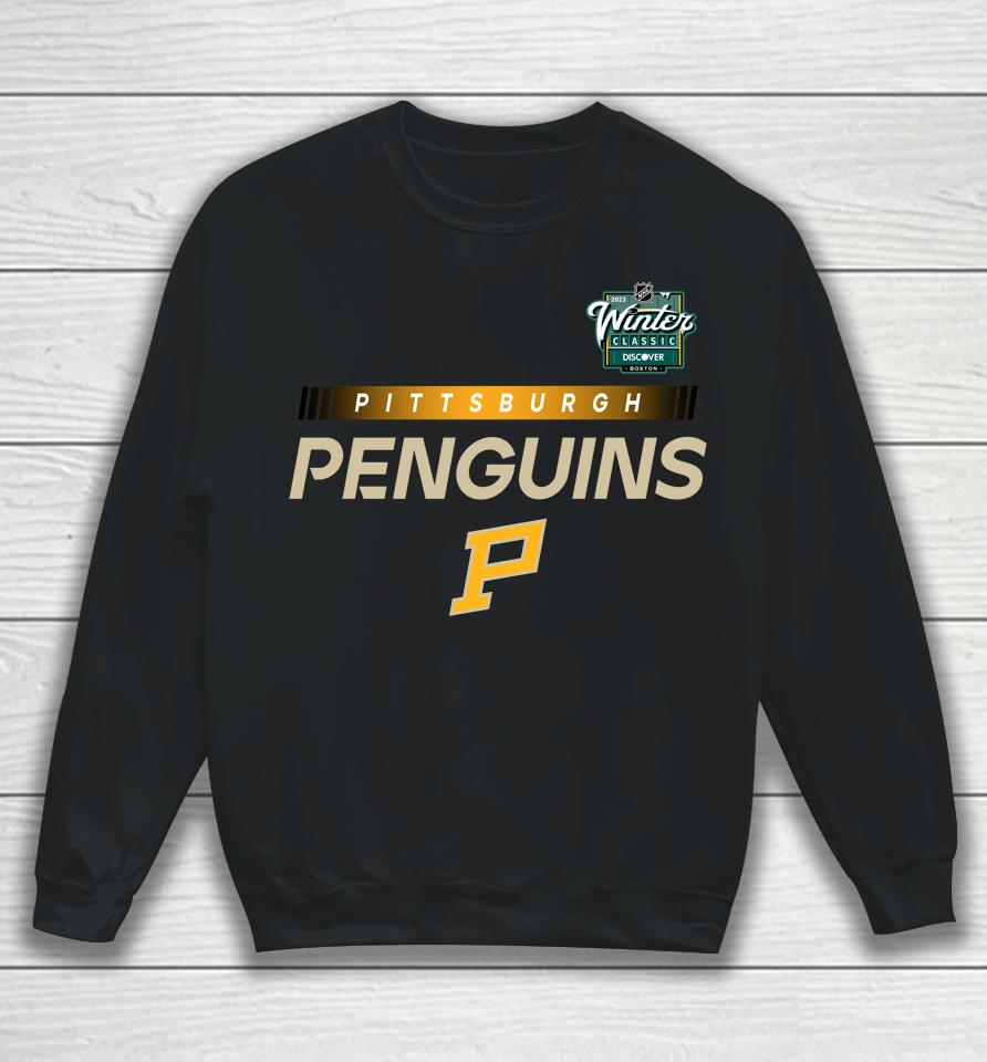Men's Pittsburgh Penguins 2023 Nhl Winter Classic Authentic Pro Black Sweatshirt