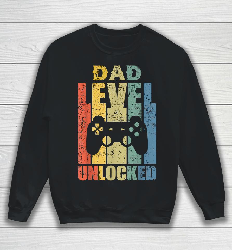 Mens Pregnancy Announcement Dad Level Unlocked Soon To Be Father Sweatshirt