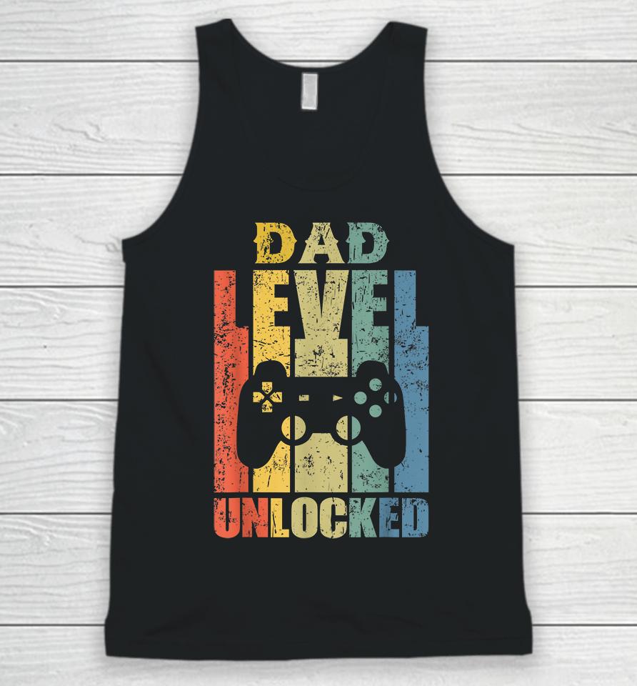 Mens Pregnancy Announcement Dad Level Unlocked Soon To Be Father Unisex Tank Top