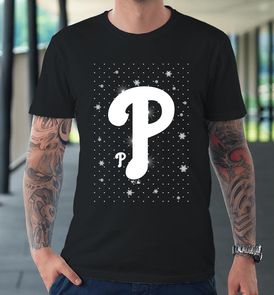 Men's Red Philadelphia Phillies Sparkle Christmas Graphic Premium T-Shirt