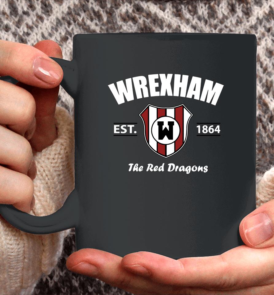 Men's Red Wrexham Established Football The Red Dragons Coffee Mug