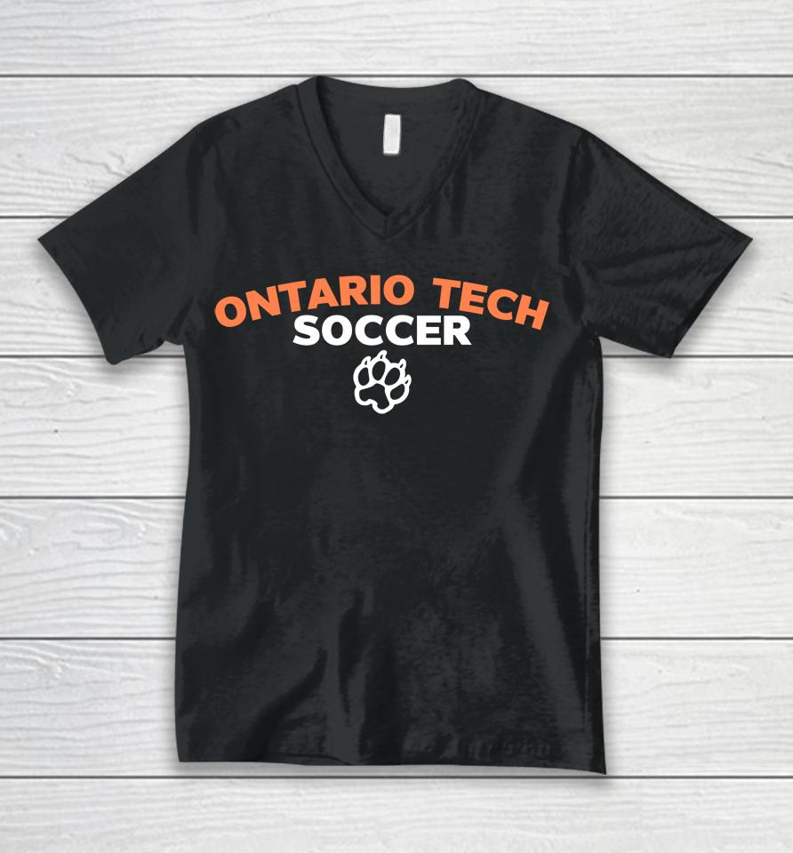 Men's Soccer 2022 Ontario Tech Soccer Go Ridgebacks Shop Unisex V-Neck T-Shirt