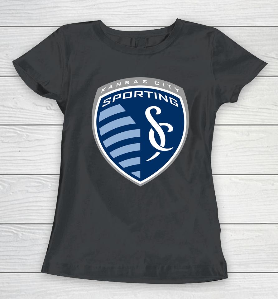 Men's Sporting Kansas City Fanatics Branded Navy Primary Logo Women T-Shirt