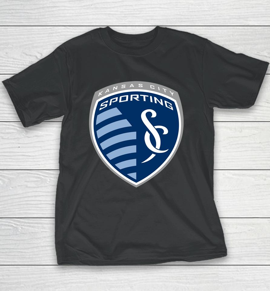 Men's Sporting Kansas City Fanatics Branded Navy Primary Logo Youth T-Shirt
