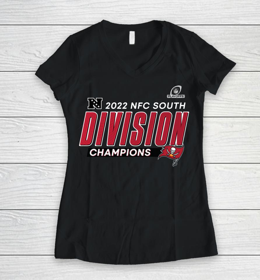 Men's Tampa Bay Buccaneers Fanatics  2022 Nfc South Division Champions Divide And Conquer Women V-Neck T-Shirt