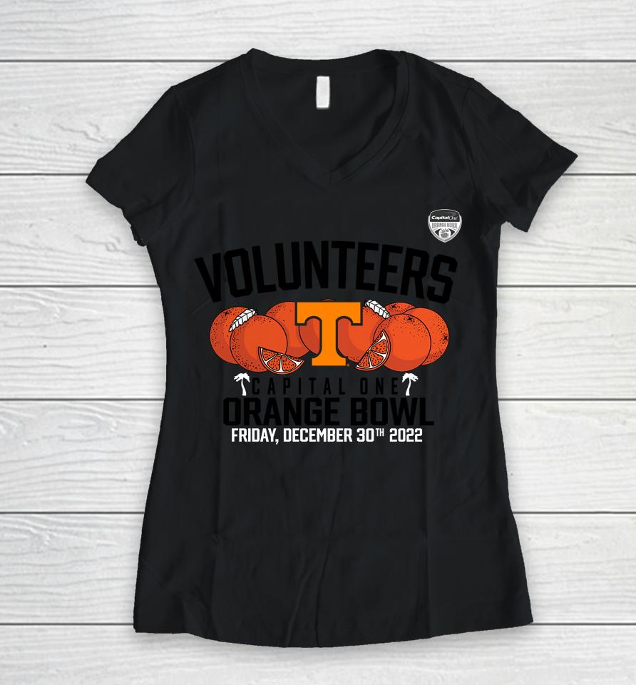 Men's Tennessee Volunteers 2022 Capital One Orange Bowl Women V-Neck T-Shirt