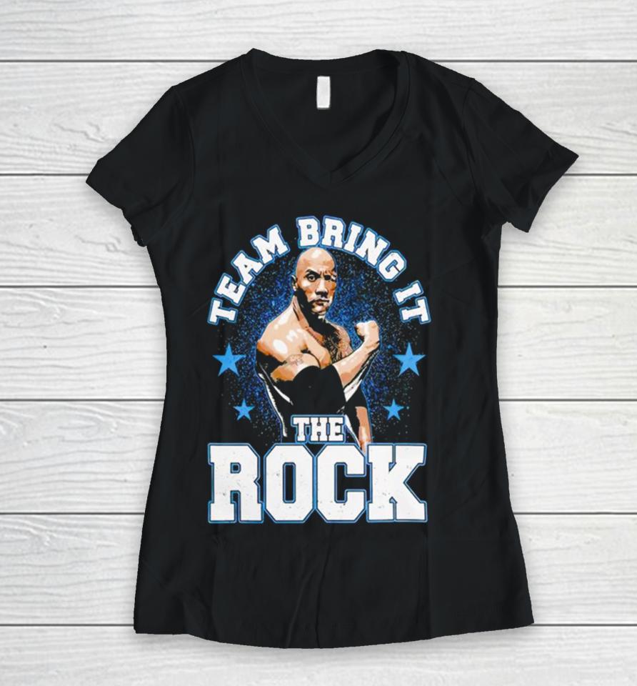 Men’s The Rock Team Bring It Women V-Neck T-Shirt