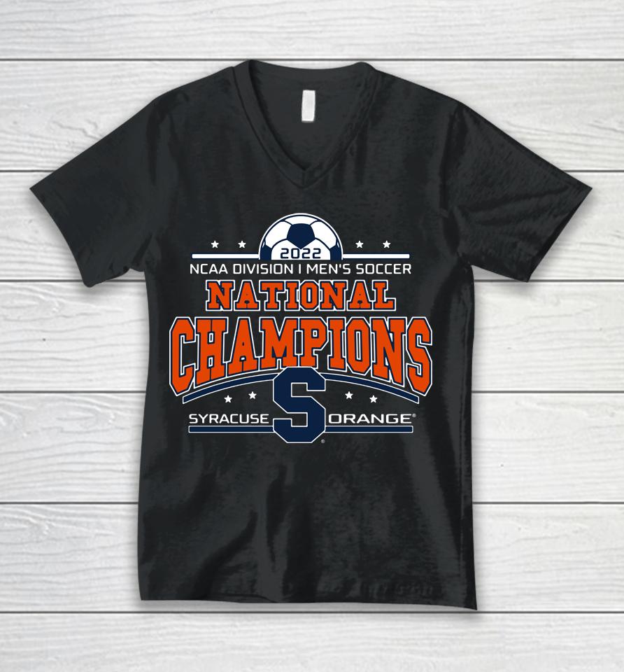 Men's Victory Syracuse Soccer 2022 National Champions Unisex V-Neck T-Shirt