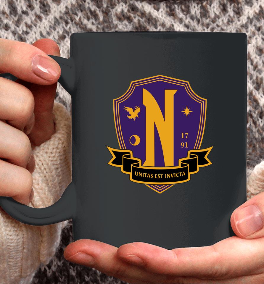 Men's Wednesday Nevermore Academy Crest Coffee Mug