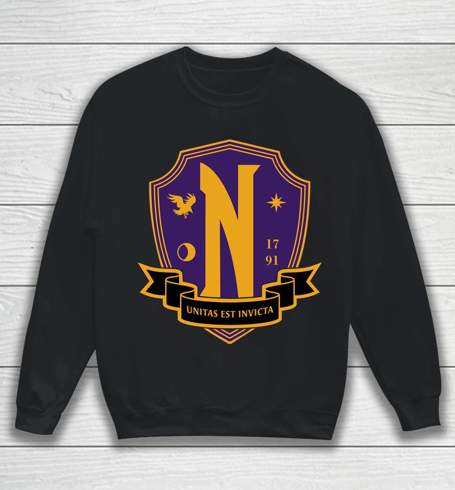 Men's Wednesday Nevermore Academy Crest Sweatshirt