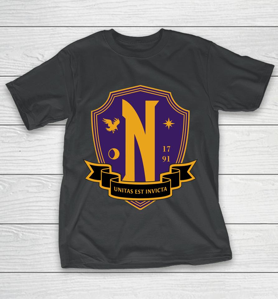 Men's Wednesday Nevermore Academy Crest T-Shirt