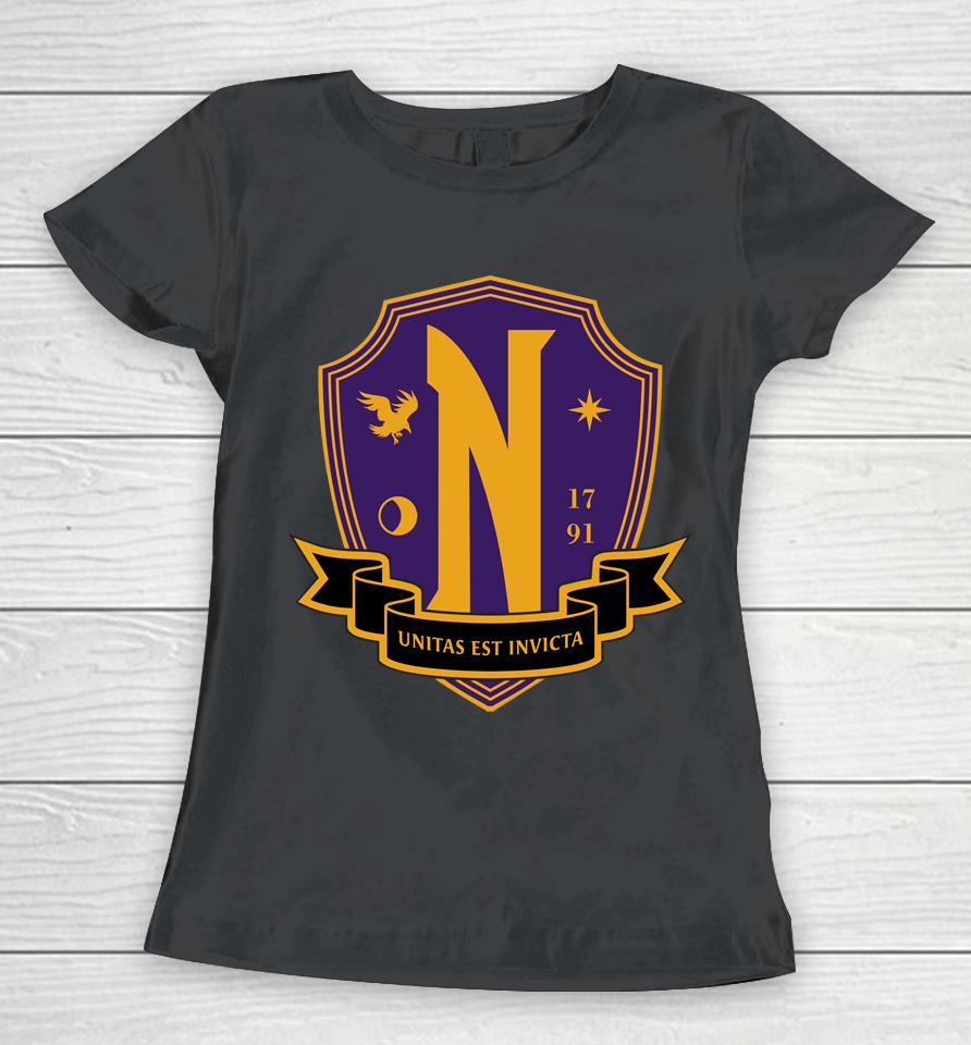 Men's Wednesday Nevermore Academy Crest Women T-Shirt