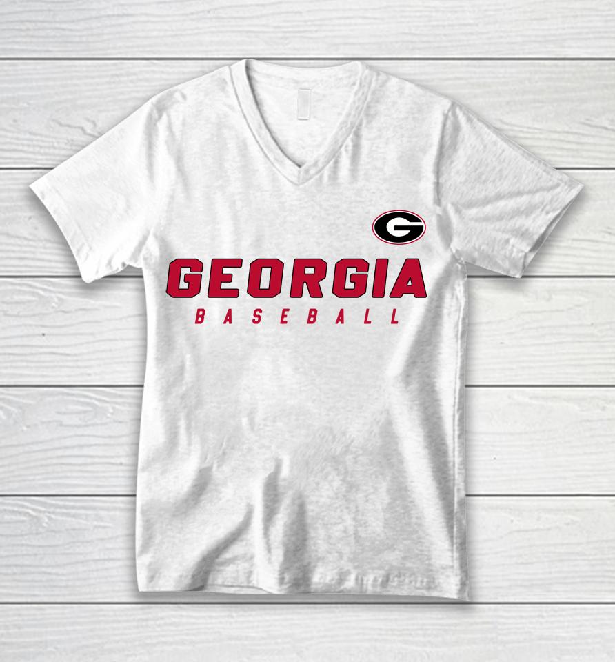 Men's White Georgia Bulldogs Baseball Legend Performance 2023 Unisex V-Neck T-Shirt