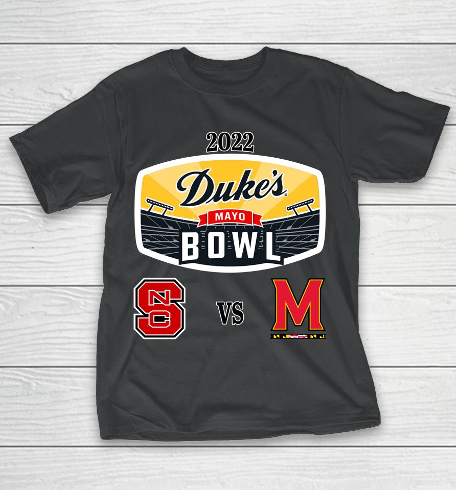 Men's White Nc State Vs Maryland Duke's Mayo Bowl Matchup T-Shirt