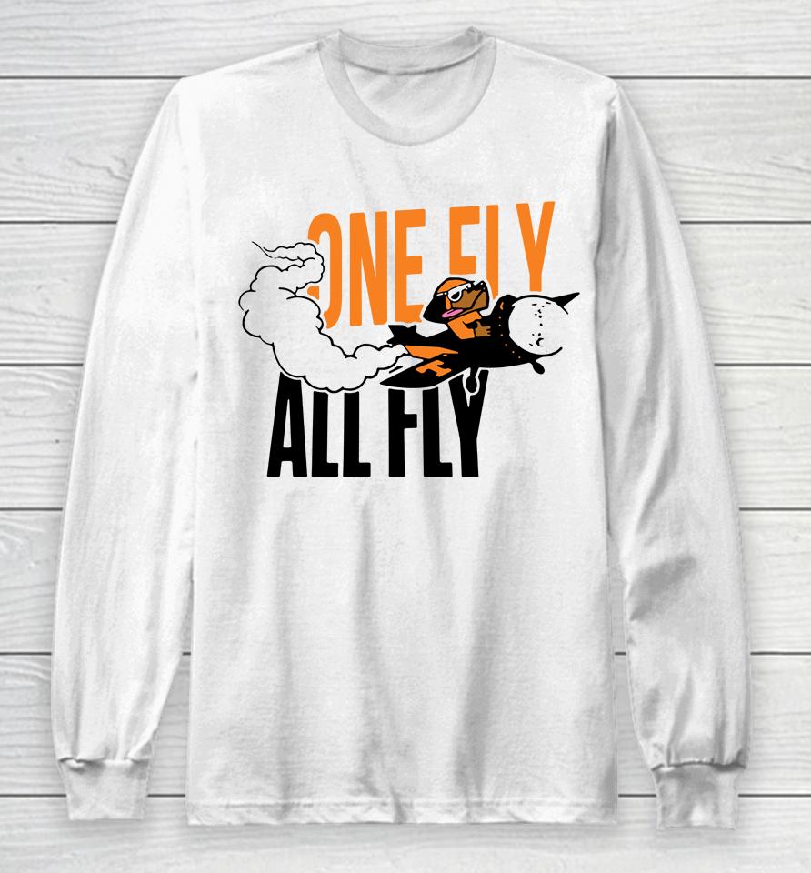 Men's White Tennessee Volunteers Smokey One Fly All Fly Long Sleeve T-Shirt