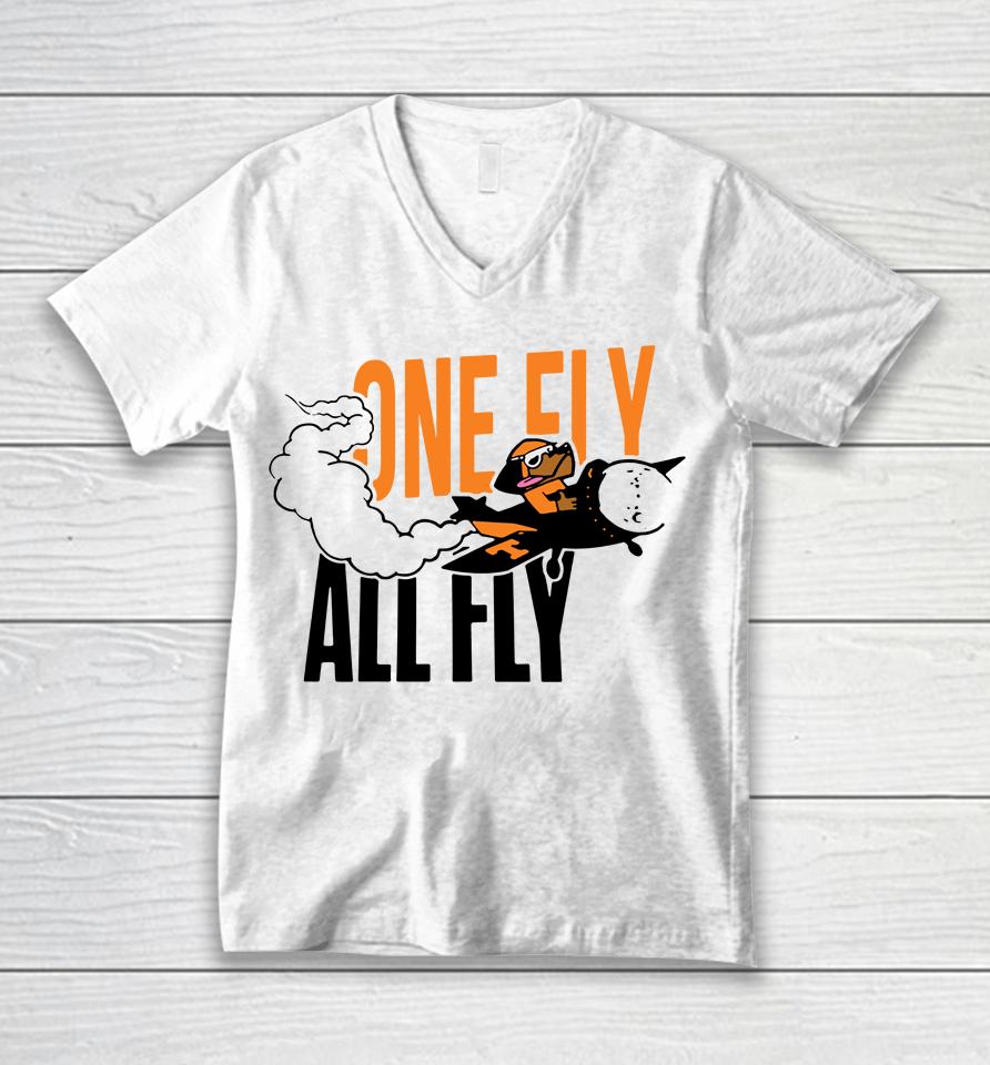 Men's White Tennessee Volunteers Smokey One Fly All Fly Unisex V-Neck T-Shirt