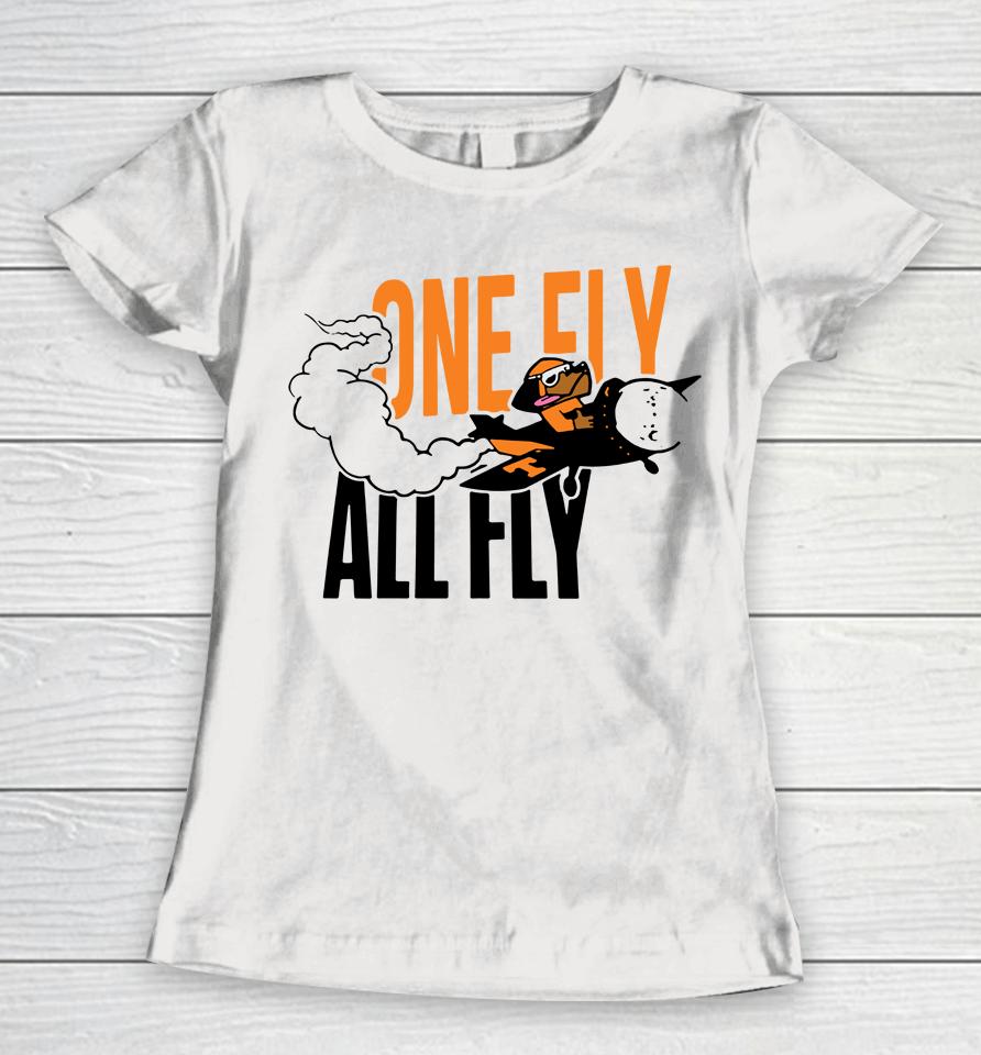 Men's White Tennessee Volunteers Smokey One Fly All Fly Women T-Shirt