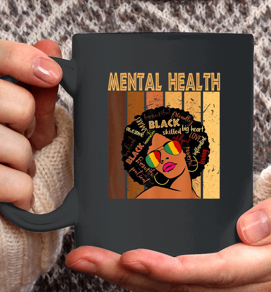 Mental Health Afro African American Black History Month Coffee Mug