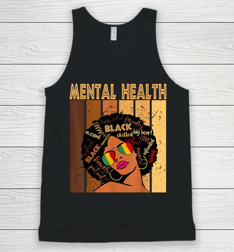 Mental Health Afro African American Black History Month Unisex Tank Top