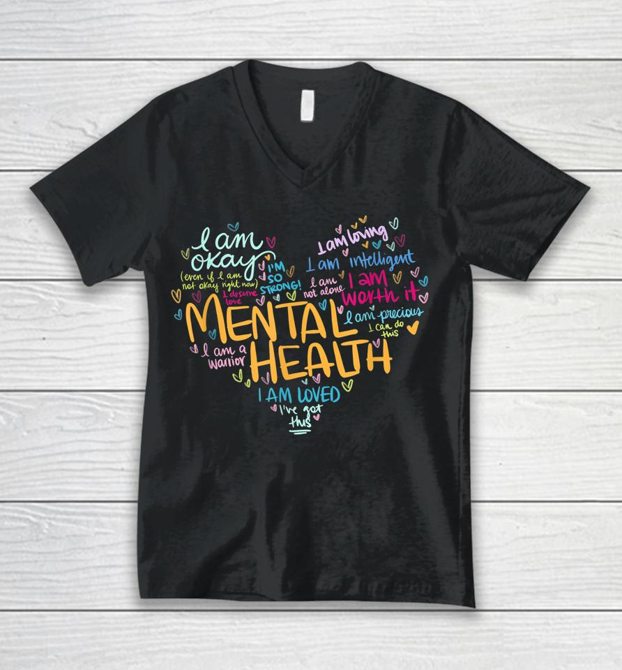 Mental Health Awareness Gifts Depression Unisex V-Neck T-Shirt