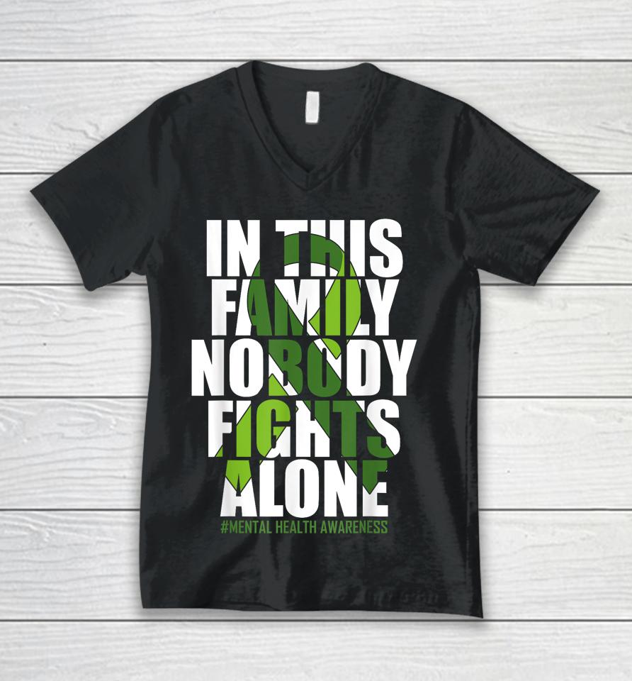 Mental Health Awareness Ribbon Family You Matter Kindness Unisex V-Neck T-Shirt