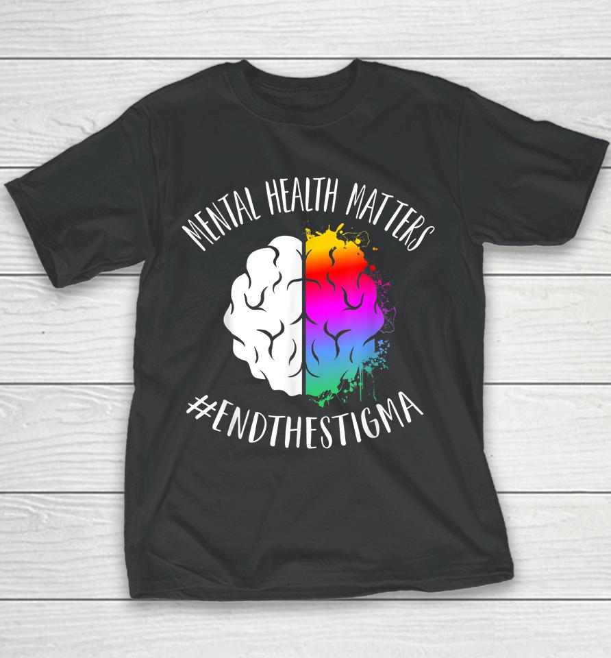 Mental Health Matters Happy End Stigma Awareness Graphic Youth T-Shirt