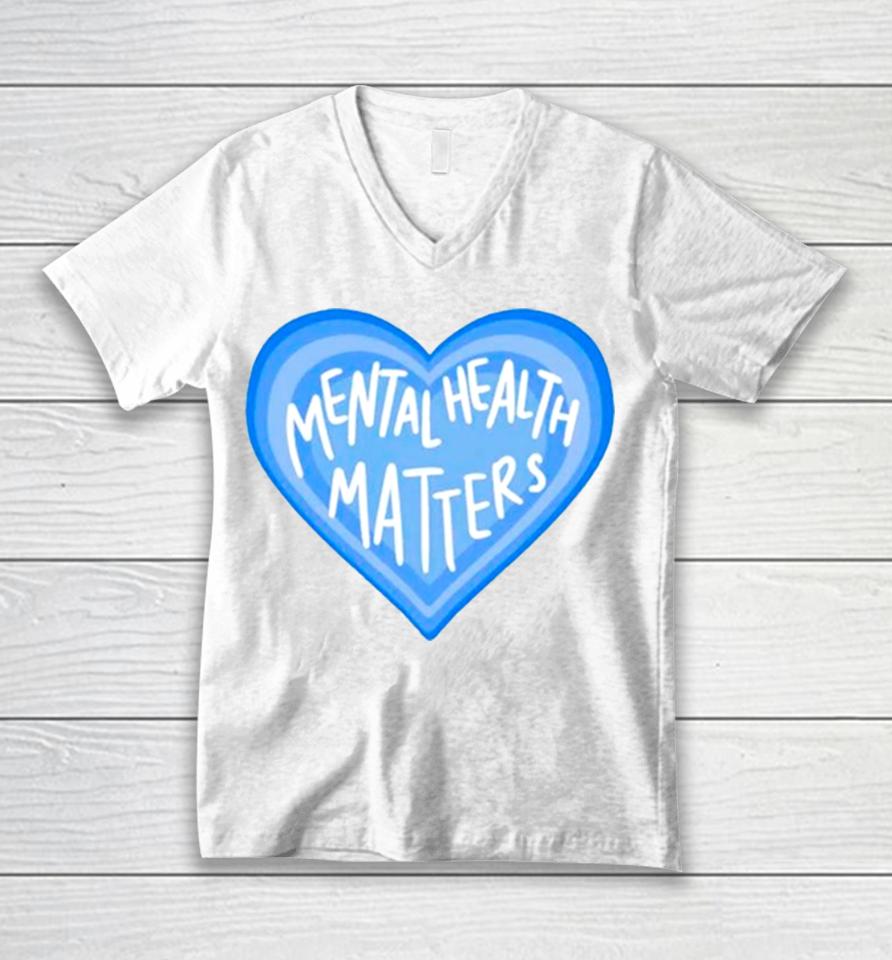 Mental Health Matters Heart Unisex V-Neck T-Shirt