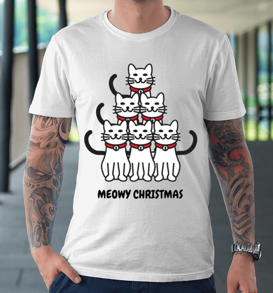 Meowy Christmas Tree Crazy Cat Lady Premium T-Shirt