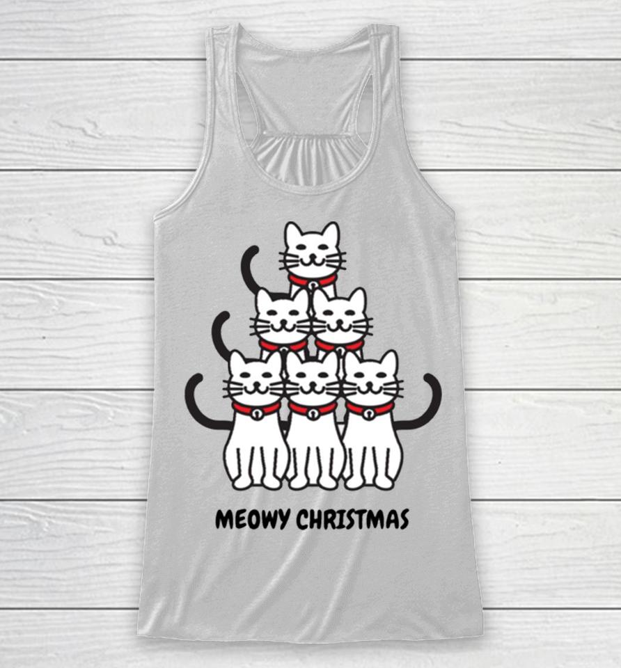 Meowy Christmas Tree Crazy Cat Lady Racerback Tank