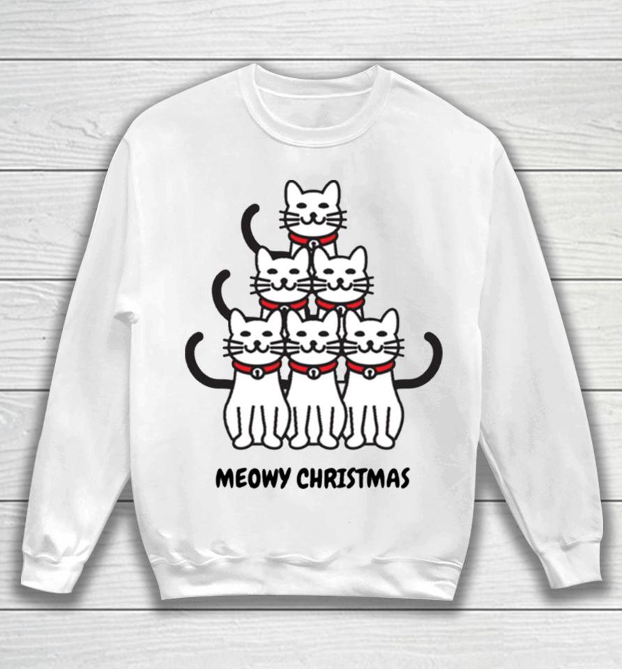 Meowy Christmas Tree Crazy Cat Lady Sweatshirt
