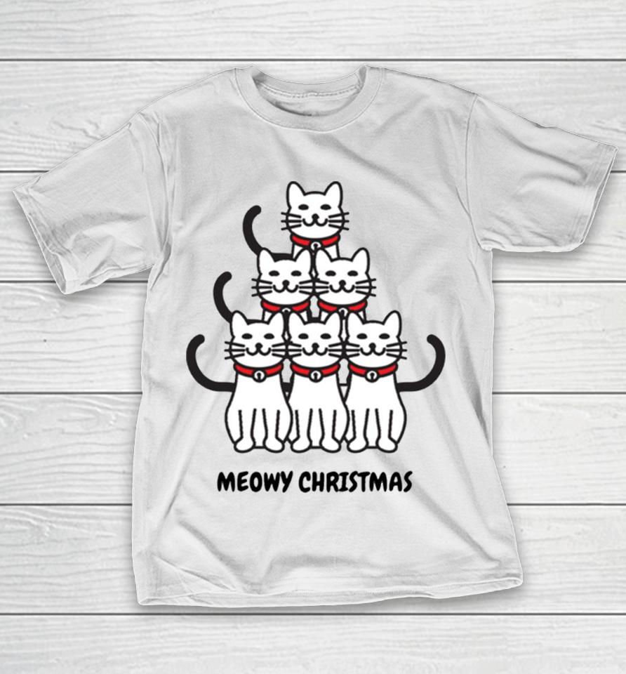 Meowy Christmas Tree Crazy Cat Lady T-Shirt