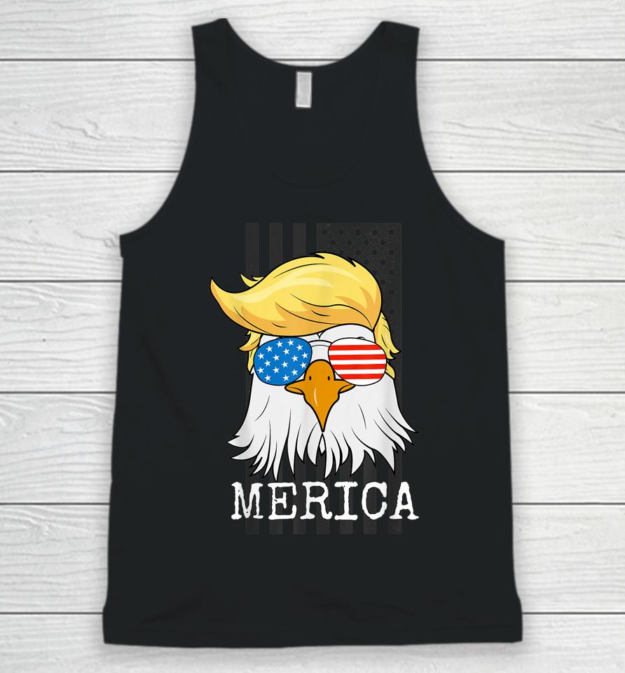 Merica Bald Eagle 4Th Of July Trump American Flag Funny Gift Unisex Tank Top