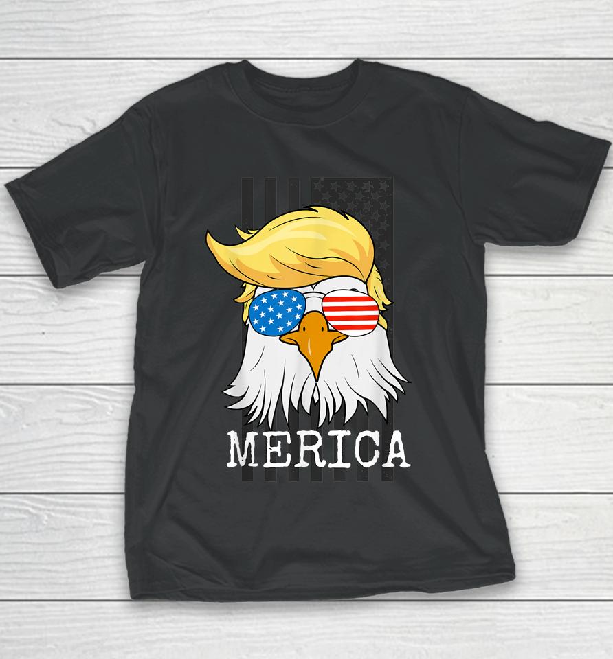 Merica Bald Eagle 4Th Of July Trump American Flag Funny Gift Youth T-Shirt