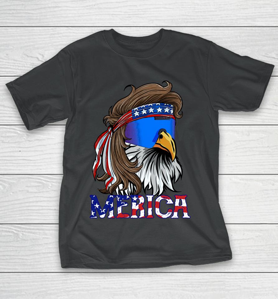 Merica Eagle Mullet American Flag Usa Men 4Th Of July T-Shirt