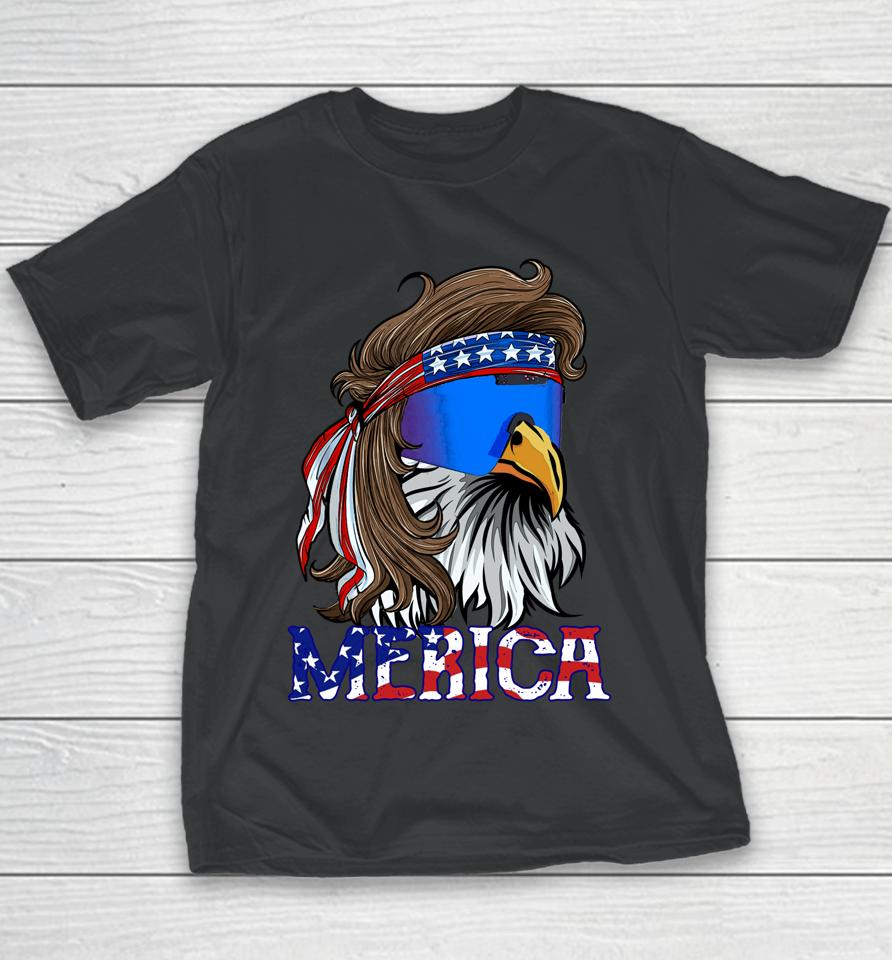 Merica Eagle Mullet American Flag Usa Men 4Th Of July Youth T-Shirt