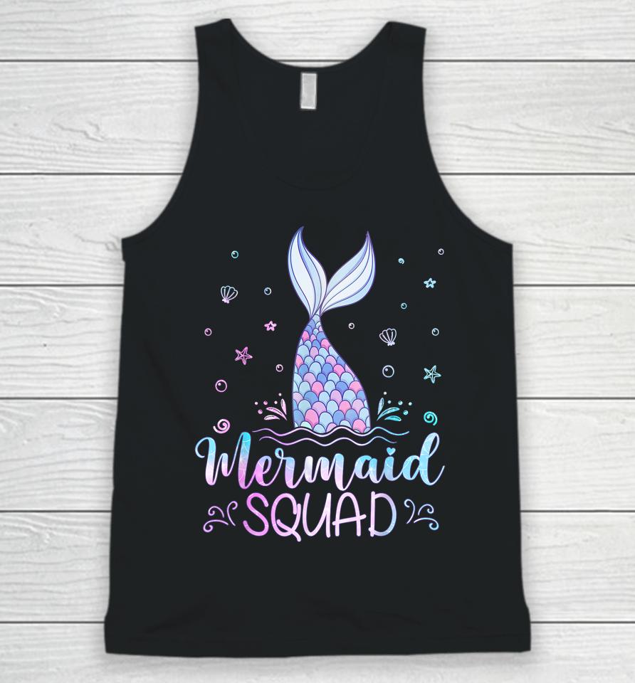 Mermaid Birthday Squad Party Girls Women Mermaid Unisex Tank Top