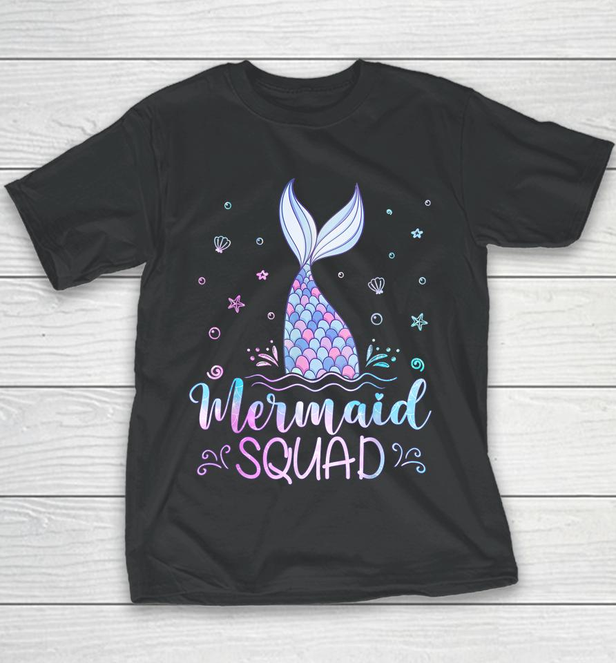 Mermaid Birthday Squad Party Girls Women Mermaid Youth T-Shirt