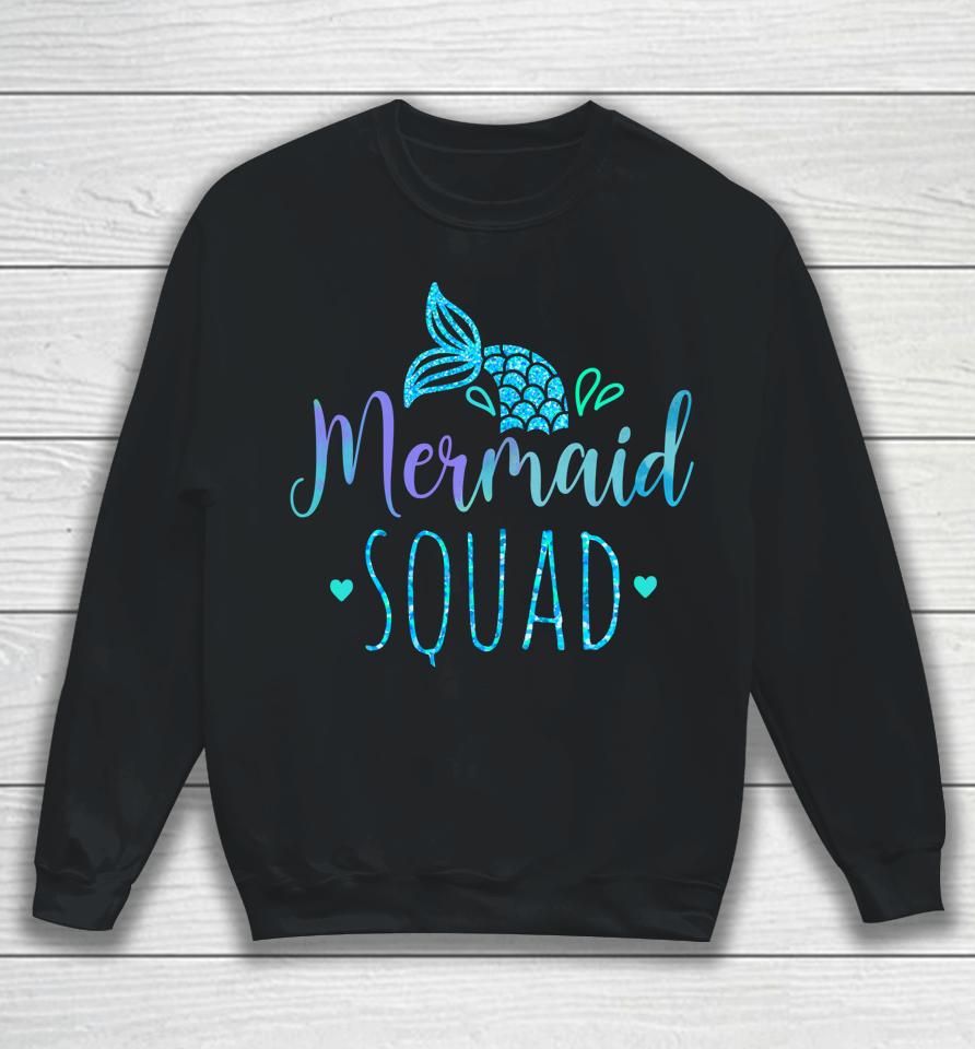 Mermaid Squad Family Matching Birthday Party Girls Kids Sweatshirt