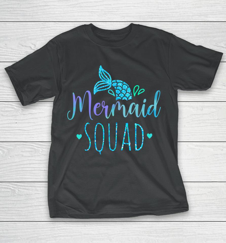 Mermaid Squad Family Matching Birthday Party Girls Kids T-Shirt
