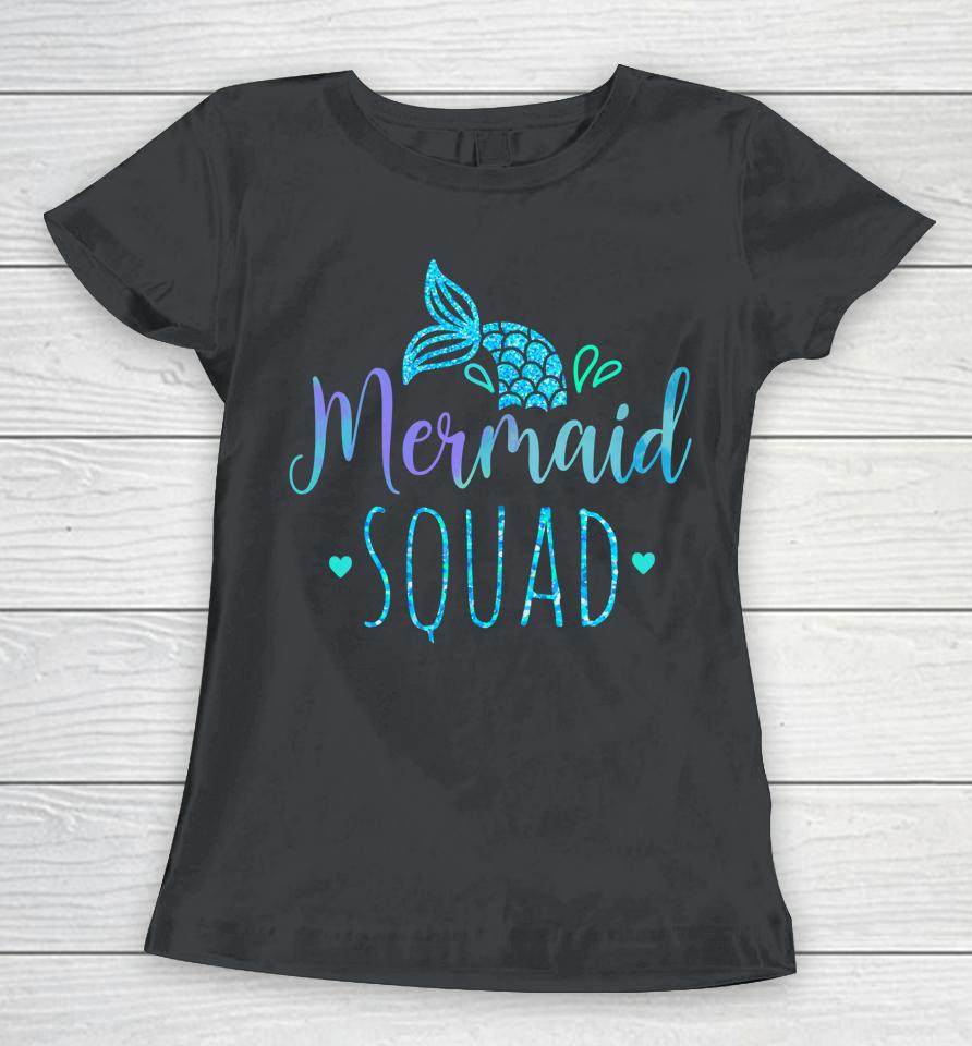 Mermaid Squad Family Matching Birthday Party Girls Kids Women T-Shirt