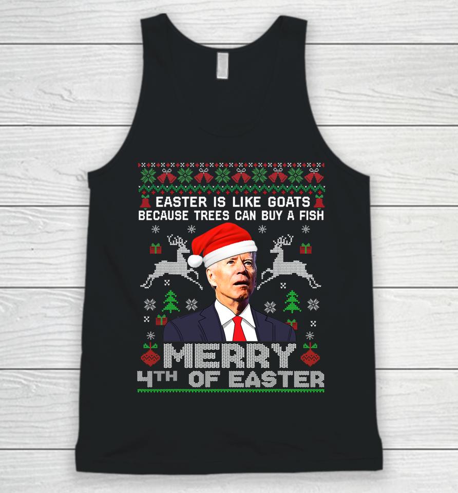 Merry 4Th Of Easter Funny Biden Ugly Christmas Unisex Tank Top