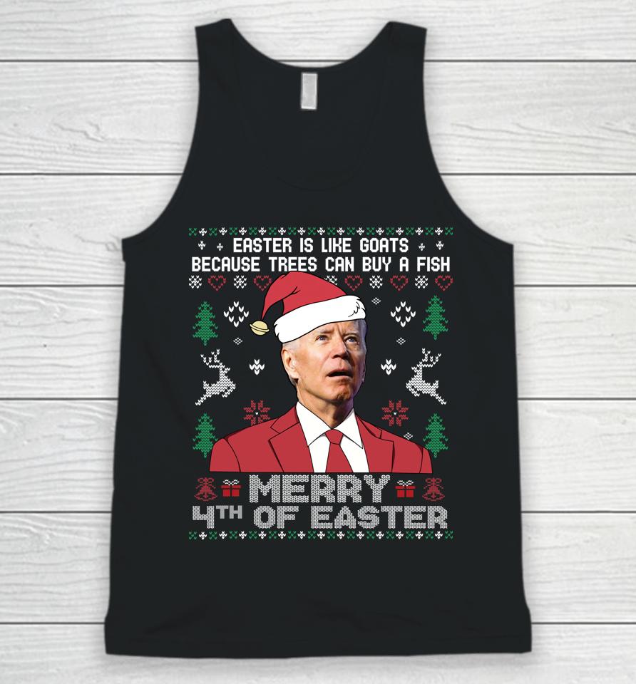 Merry 4Th Of Easter Funny Joe Biden Sweater Ugly Christmas Unisex Tank Top